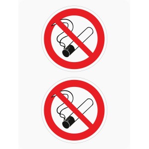 Set da 2 adesivi divieto di fumo per esterni: resistenti alle intemperie e ai raggi UV.