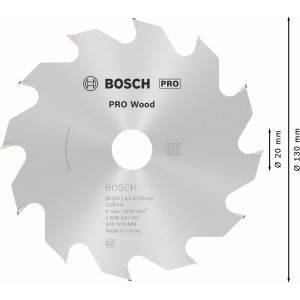 Lama per sega circolare Bosch Optiline Wood, 130mm, 12 denti per tagli puliti nel legno.