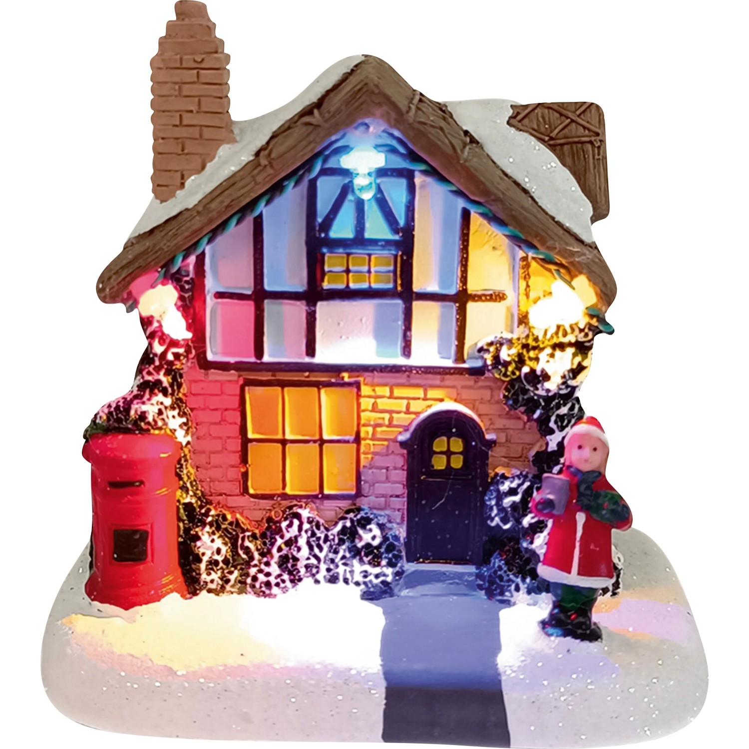 Weihnachtsdorf Häuser Kunststoff Mehrfarbig beleuchtet 10,5 x 7,5 x 11 cm kaufen bei OBI