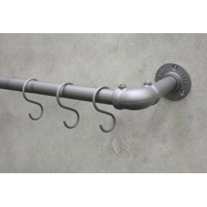 Gardinia Ganci a S Industrial Home, Ø 25 mm, argento, 10 pezzi su bastone per tende argentato.