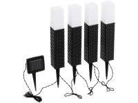 Eglo LED-Solarspiess Rattan Braun-Weiss 4er-Set