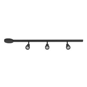 Système de rail noir EGLO EASYT avec 3 spots GU10, longueur 1020mm.