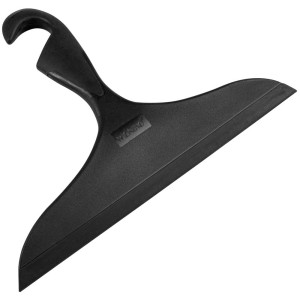 Raclette de douche noire Loano (23 cm) avec crochet de suspension.