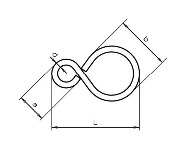 Gancio a S chiuso nichelato Ø 2 x 25 mm / 10 pz.