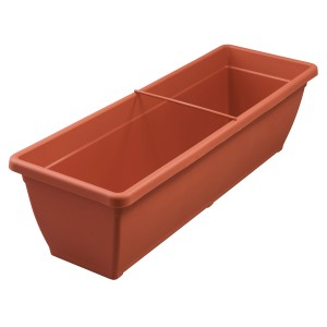 Jardinière Toscana en terre cuite, 59 cm de large, pour balcon et jardin.