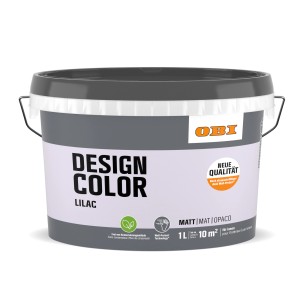 OBI Design Color Lilla, secchio da 1L, pittura opaca per interni per pareti e soffitti.