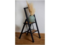 Alu-Design Klapptrittleiter 2-stufig Schwarz Höhe 101 cm