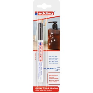 Edding 751 pennarello a vernice, nero, per vetro, metallo e plastica. Marcatore a vernice lucida con larghezza tratto 1-2 mm.