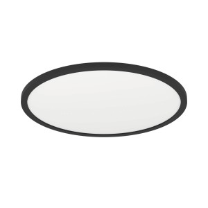 Plafonnier LED noir Eglo Expert Minerario, Ø 39cm, adapté aux pièces humides.