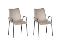 Beliani Chaise de salle à manger Jefferson velours Taupe 2 pcs