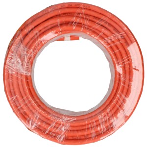 Cavo di rete arancione Schwaiger Cat7, 25 m, arrotolato e confezionato.