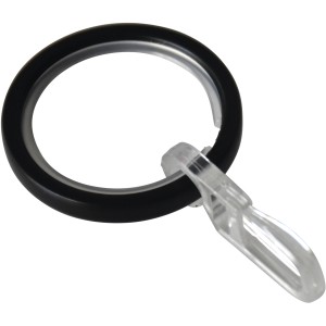Anello per tenda Gardinia Chicago, Ø 20mm, nero opaco, con gancio per piega.
