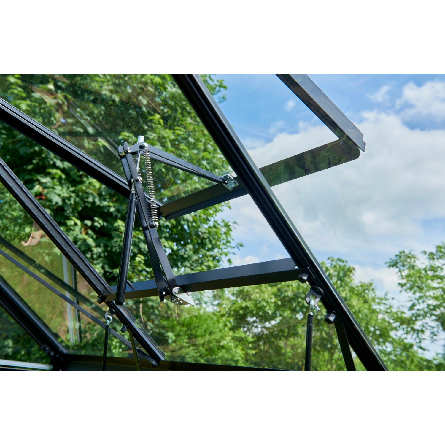 Halls Gewächshaus Blockley 810 Sicherheitsglas 3 mm Schwarz 8,1 m²