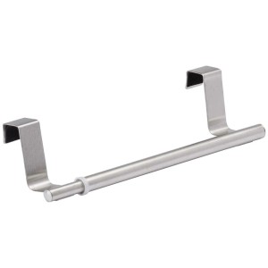 Wenko portasciugamani telescopico in acciaio inox opaco, estensibile 36-60 cm, per montaggio a porta.