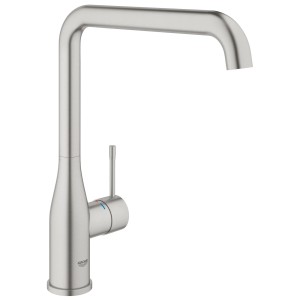 Mitigeur d'évier Grohe Essence monocommande avec bec haut en finition SuperSteel.