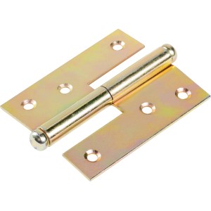 Cerniera a leva destra zincata gialla, 80x65mm, per collegamenti mobili.