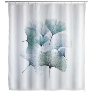 Tenda doccia antimuffa Wenko con motivo Gingko, 180x200 cm.