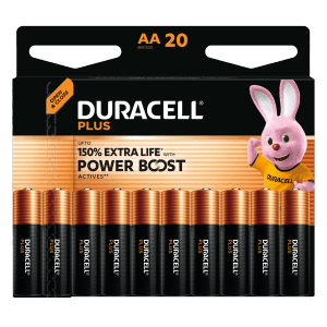 Piles alcalines Duracell AA, lot de 20. Piles puissantes pour divers appareils.