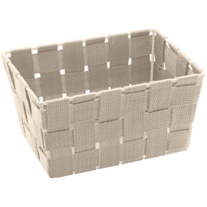 Cesto portaoggetti beige Wenko Adria Mini Long in polipropilene robusto.
