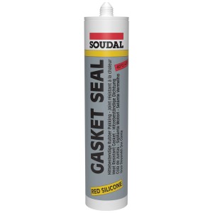 Sigillante rosso Soudal Gasket Seal ad alta temperatura 310ml per motori e riscaldamento.