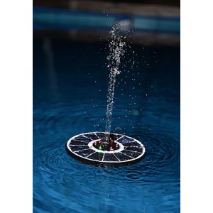 Set pompa solare per laghetto Heissner con illuminazione a LED e giochi d'acqua.