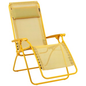 Sdraio Lafuma Relax R Clip Batyline gialla per giardino e terrazza.