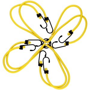 Araignée de coffre jaune Cartrend à 8 bras, longueur 70 cm, pour sécuriser le chargement.