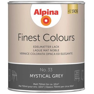 Alpina Finest Colours Buntlack Mystical Grey, 750ml Dose.