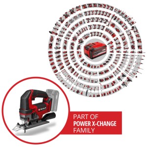 Einhell Akku-Stichsäge TE-JS 18/100 Li-Solo, rot, aus der Power X-Change Familie.
