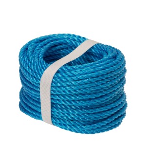 Corde bleue Conacord en polypropylène, diamètre 4 mm, longueur 20 m, torsadée.