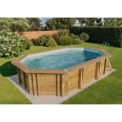 Poolcrew Gartenpool Baros Massivholz Rotbraun (HxBxT) 119 x 336 x 436 cm