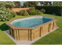 Poolcrew Gartenpool Baros Massivholz Rotbraun (HxBxT) 119 x 336 x 436 cm