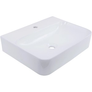 Lavabo d'appoggio Schöner Wohnen Dara, 60,5x47 cm, squadrato, bianco, in ceramica.