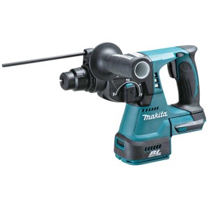 Perforateur burineur sans fil Makita DHR243ZJ en turquoise/noir, sans batterie. Pour percer, perforer et buriner.
