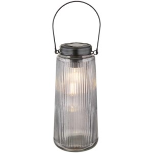 Globo Lampada solare a LED a forma di brocca in metallo con batteria. Luce decorativa da giardino.
