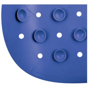 Tappetino doccia antiscivolo blu MSV in gomma con ventose e fori di drenaggio, 54x54 cm.