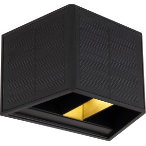 Globo LED solare da parete nera, 15.4 cm, con cono di luce regolabile per esterni.
