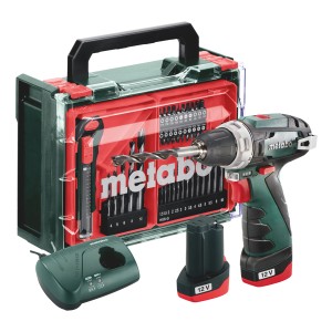 Metabo PowerMaxx BS Basic avvitatore a batteria con set accessori da 41 pezzi in valigetta.