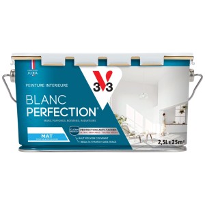 V33 Pittura per interni Perfection Bianco Opaco, confezione da 2,5 l. Ideale per pareti e soffitti.