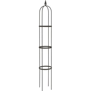 Obelisk Oscar, 190 cm hoch, Lava-Grau, aus Metall für den Garten.