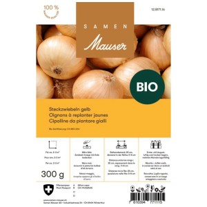 Samen Mauser Cipolline biologiche gialle, confezione da 300g.