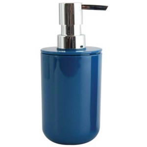 Dunkelblauer MSV Seifenspender Inagua aus Polyresin, 300 ml Fassungsvermögen.