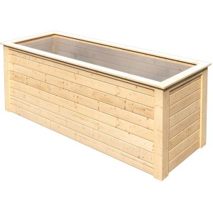 Aiuola rialzata Karibu in abete naturale, 92x244x94cm. Aiuola rialzata in legno per giardino o terrazzo.