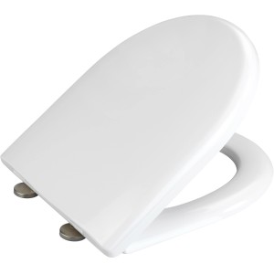 Wenko Sedile WC Exclusive, adatto per Geberit Renova, in duroplast bianco con chiusura ammortizzata.