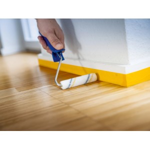 Peinture avec rouleau à peinture LUX PRO (10 cm) bleu et jaune pour peintures à solvant.