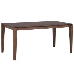 Table de salle à manger Beliani Lottie en noyer foncé, table en MDF avec pieds en bois pour salle à manger ou cuisine.