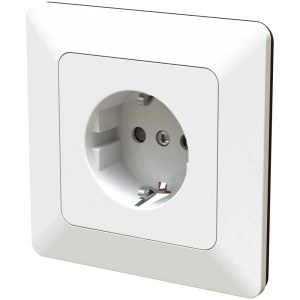 Prise encastrable Priamos Schuko blanche, simple, IP20. Prise pour montage mural.