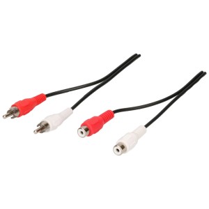 Prolunga Cinch Schwaiger, 5 m, nero, per audio stereo.