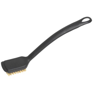 Spazzola per grill piccola Outdoorchef con setole in ottone e raschietto per la pulizia.