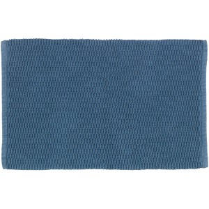 Tappeto da bagno Wenko Mona in cotone grigio-blu, 50x80 cm, con fondo antiscivolo.